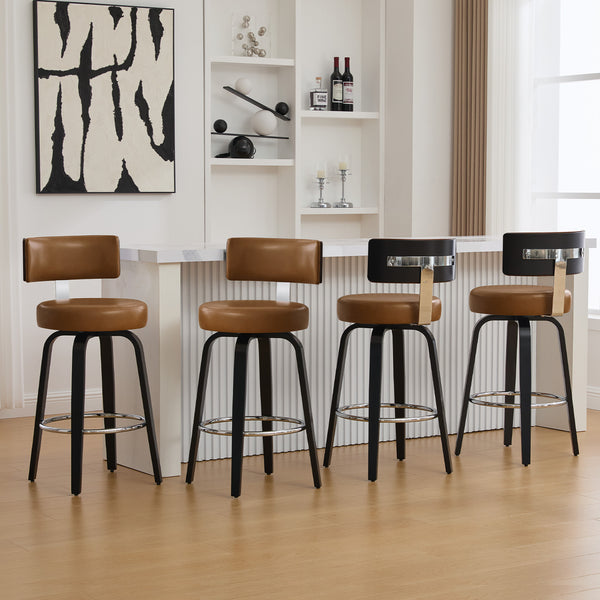 Carol II Swivel Counter Stool in Brown Mara Leather
