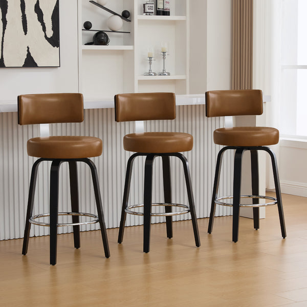 Carol II Swivel Counter Stool in Brown Mara Leather