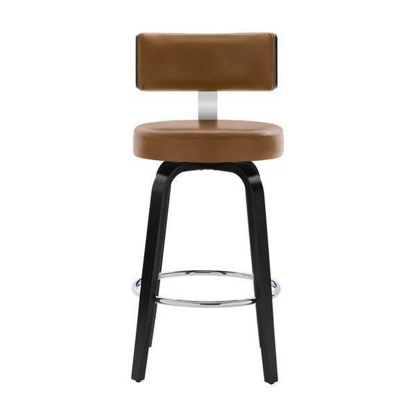 Carol II Swivel Counter Stool in Brown Mara Leather