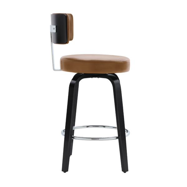 Carol II Swivel Counter Stool in Brown Mara Leather