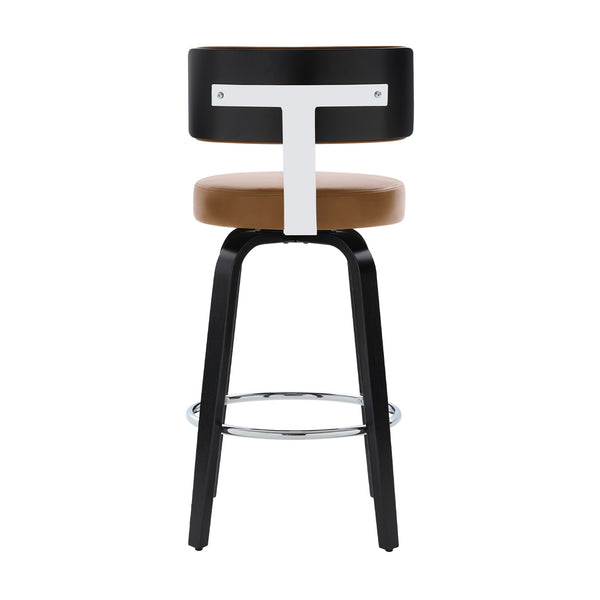 Carol II Swivel Counter Stool in Brown Mara Leather
