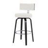 Carol II Swivel Bar Stool in White Hron Leather