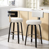 Carol II Swivel Bar Stool in White Hron Leather