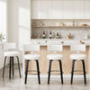 Carol II Swivel Bar Stool in White Hron Leather