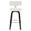 Carol II Swivel Bar Stool in White Hron Leather
