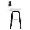 Carol II Swivel Bar Stool in White Hron Leather