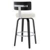Carol II Swivel Bar Stool in White Hron Leather