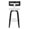 Carol II Swivel Bar Stool in White Hron Leather