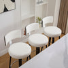 Carol II Swivel Counter Stool in White Hron Leather