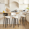 Carol II Swivel Counter Stool in White Hron Leather