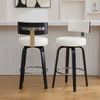 Carol II Swivel Counter Stool in White Hron Leather
