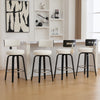 Carol II Swivel Counter Stool in White Hron Leather