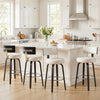 Carol II Swivel Counter Stool in White Hron Leather