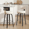 Carol II Swivel Counter Stool in White Hron Leather