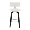 Carol II Swivel Counter Stool in White Hron Leather