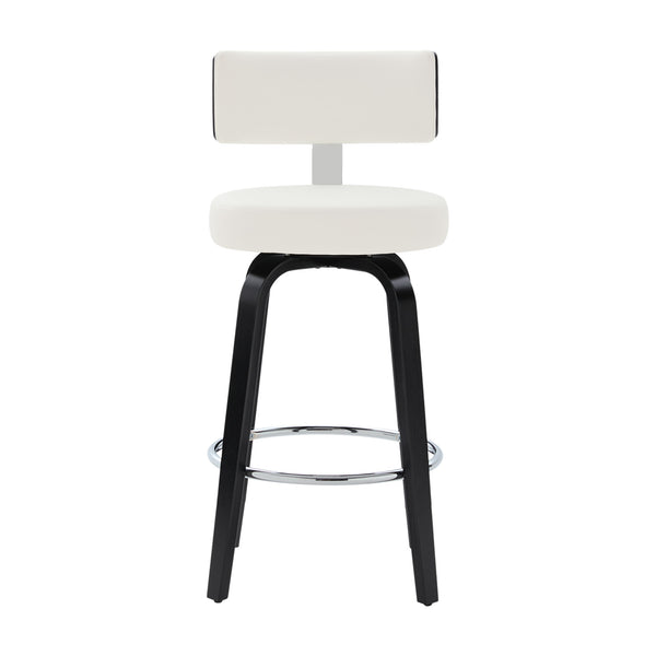 Carol II Swivel Counter Stool in White Hron Leather