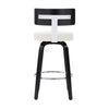 Carol II Swivel Counter Stool in White Hron Leather