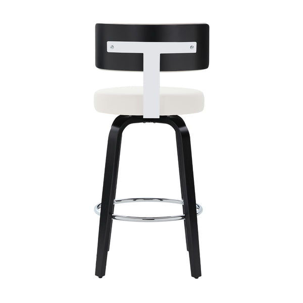 Carol II Swivel Counter Stool in White Hron Leather