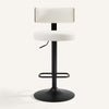 Carol III Bar Stool in White Hron Leather