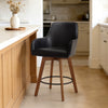 Carwani Counter Stool in Black Dely Leather