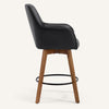 Carwani Counter Stool in Black Dely Leather