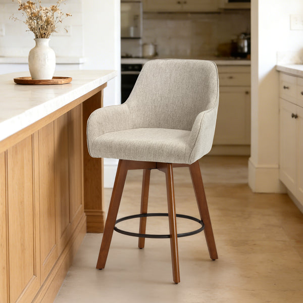 Carwani Counter Stool in Brown Bena Fabric
