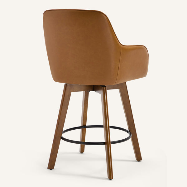 Carwani Counter Stool in Brown Dely Leather