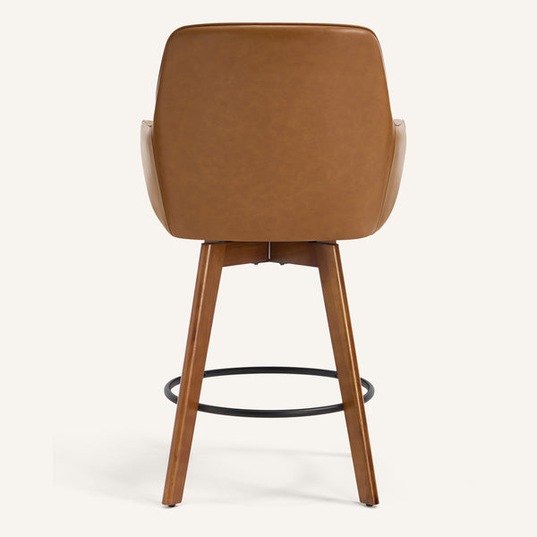 Carwani Counter Stool in Brown Dely Leather