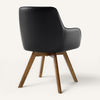 Carwani Dining Chair in Black Dely Leather