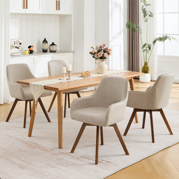 Carwani Dining Chair in Brown Bena Fabric