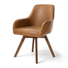 Carwani Dining Chair in Brown Dely Leather