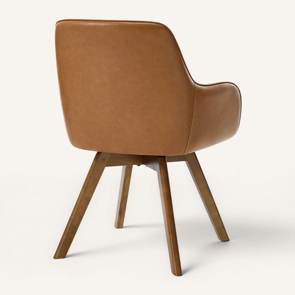Carwani Dining Chair in Brown Dely Leather
