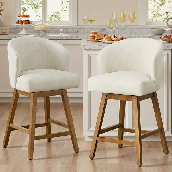 Chatus Counter Stool in Beige Afus Leather