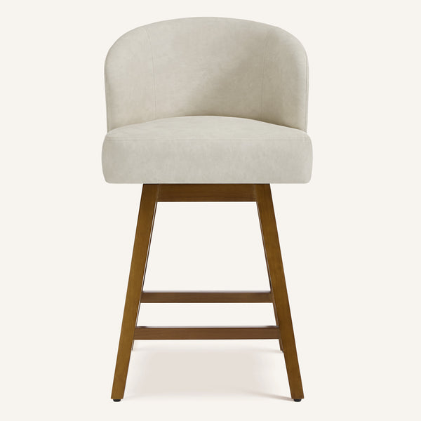 Chatus Counter Stool in Beige Afus Leather