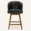 Chatus Counter Stool in Black Asma Leather