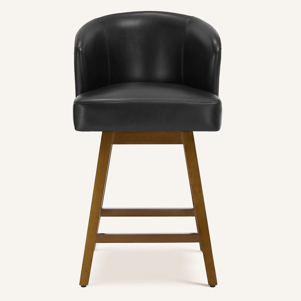 Chatus Counter Stool in Black Asma Leather