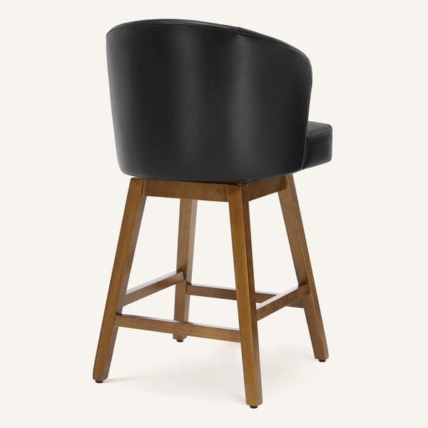 Chatus Counter Stool in Black Asma Leather