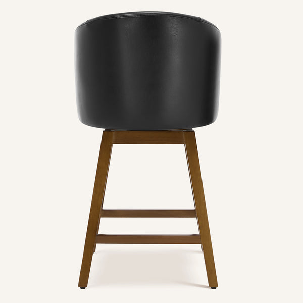 Chatus Counter Stool in Black Asma Leather