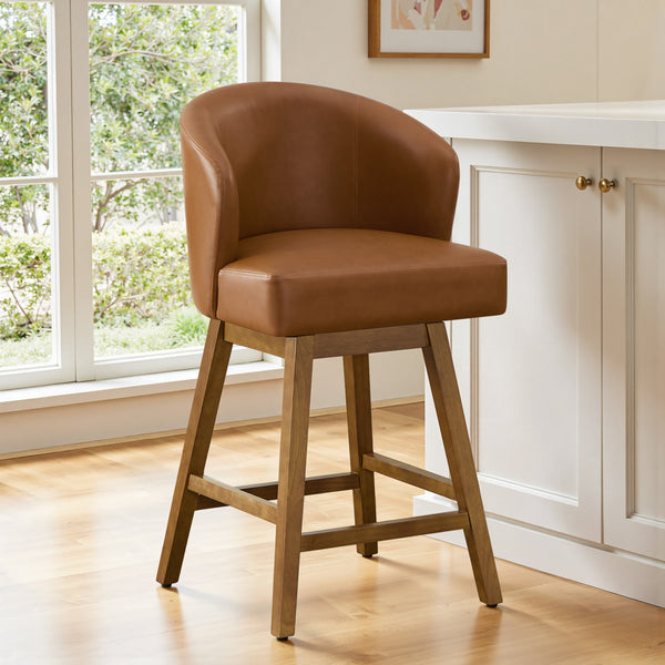Chatus Counter Stool in Brown Doce Leather