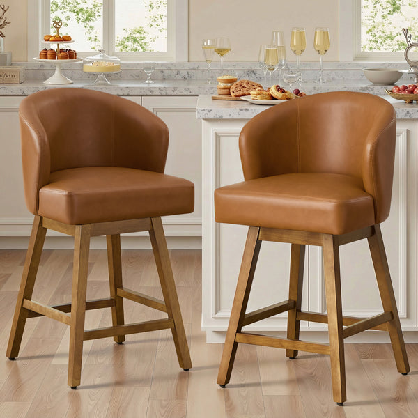 Chatus Counter Stool in Brown Doce Leather