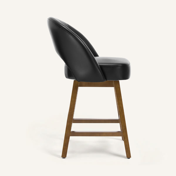 Chatus II Counter Stool in Black Afus Leather