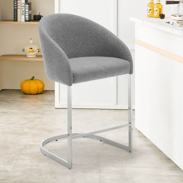 Cider Counter Stool in Gray Agni Fabric