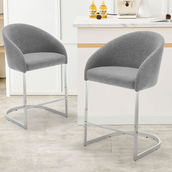 Cider Counter Stool in Gray Agni Fabric