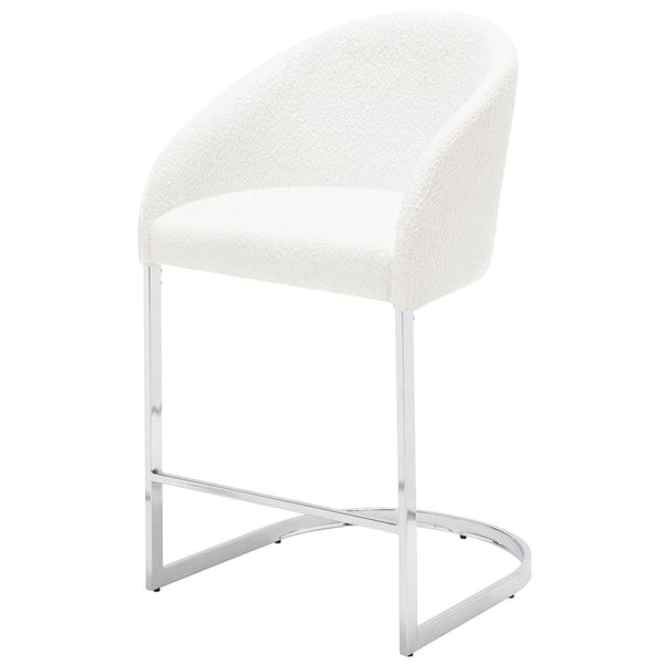 Cider Counter Stool in White Sacy Fabric