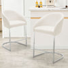 Cider Counter Stool in White Sacy Fabric
