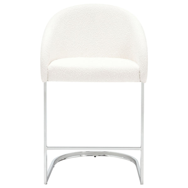 Cider Counter Stool in White Sacy Fabric