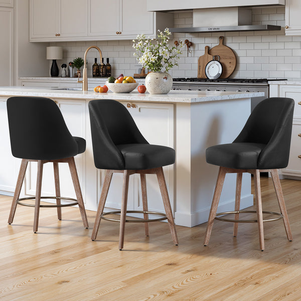 Clinton Counter Stool in Black Hron Leather