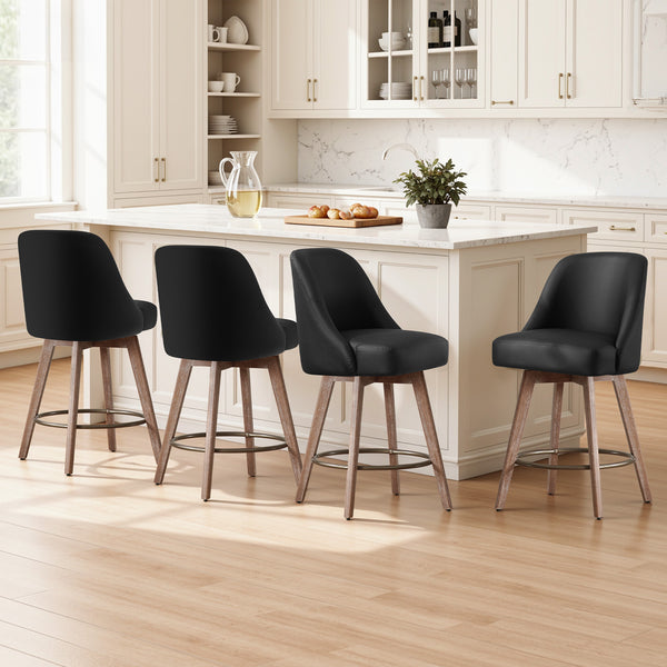 Clinton Counter Stool in Black Hron Leather