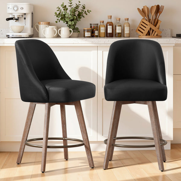 Clinton Counter Stool in Black Hron Leather