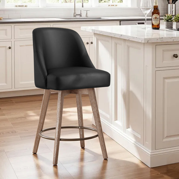 Clinton Counter Stool in Black Hron Leather